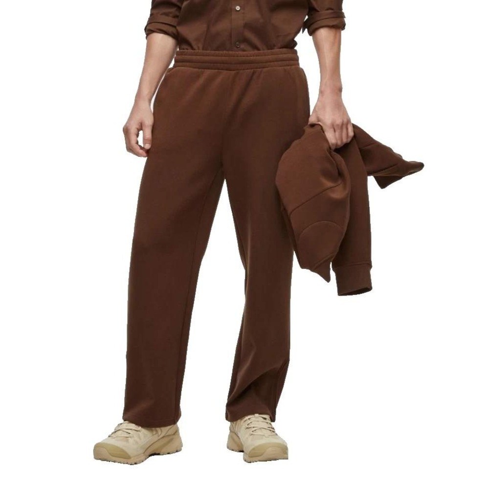 Mode of One Fleece Wall Sweatpants Dark Walnut Brown Wide Leg Small